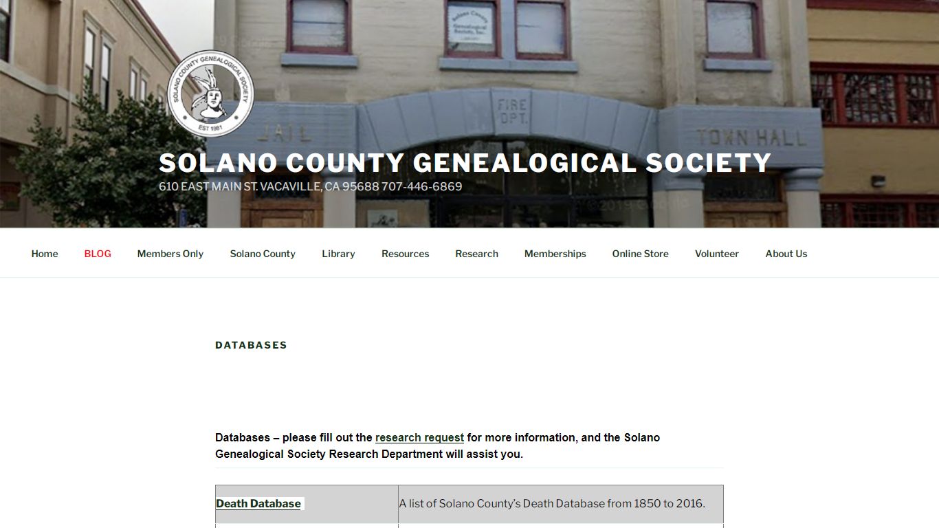 Databases – SOLANO COUNTY GENEALOGICAL SOCIETY